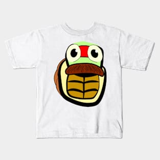 cartoon turtle with a moustache Kids T-Shirt